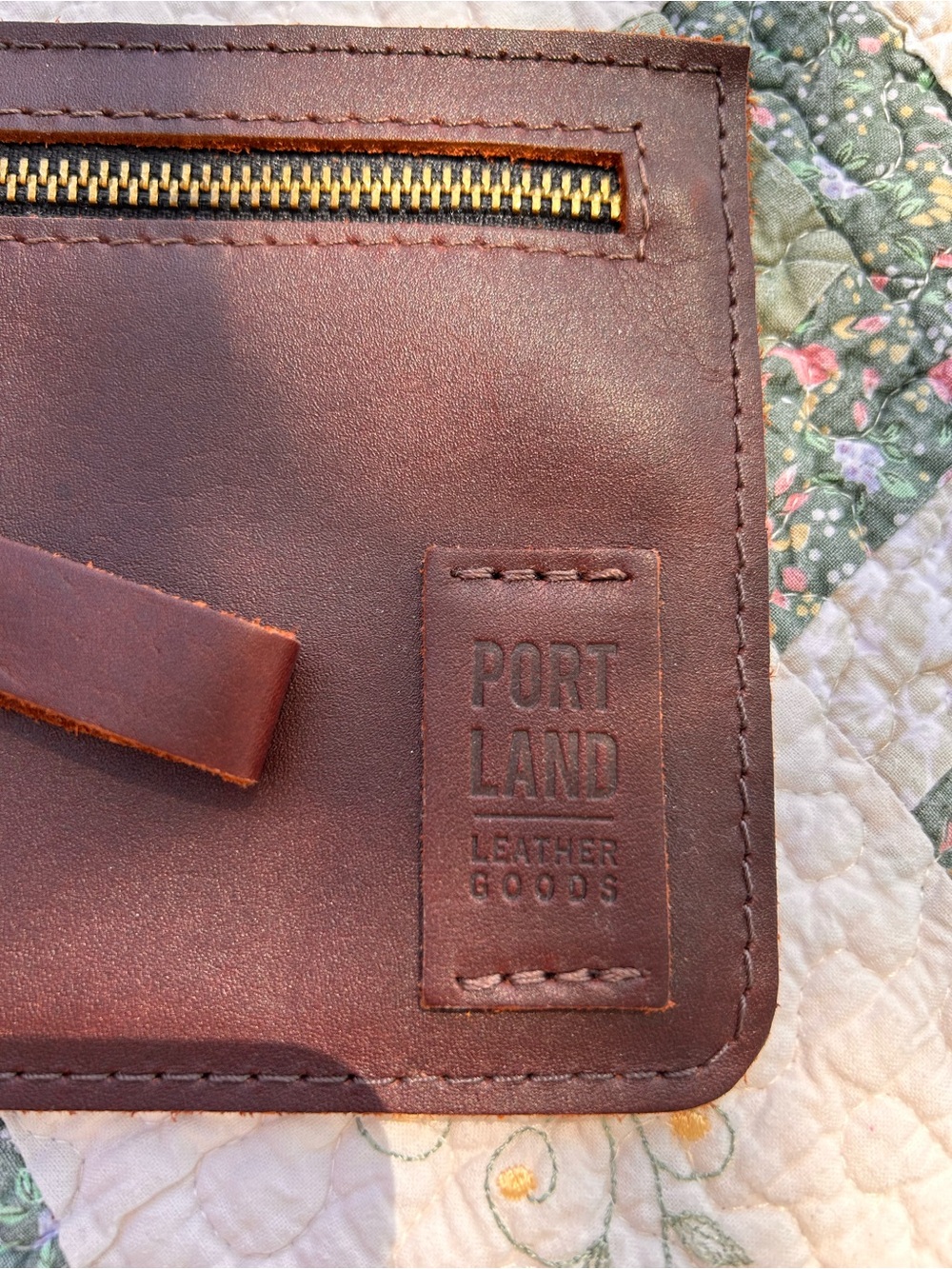 Portland Leather Brown Leather Wristlet - Picture 2 of 4